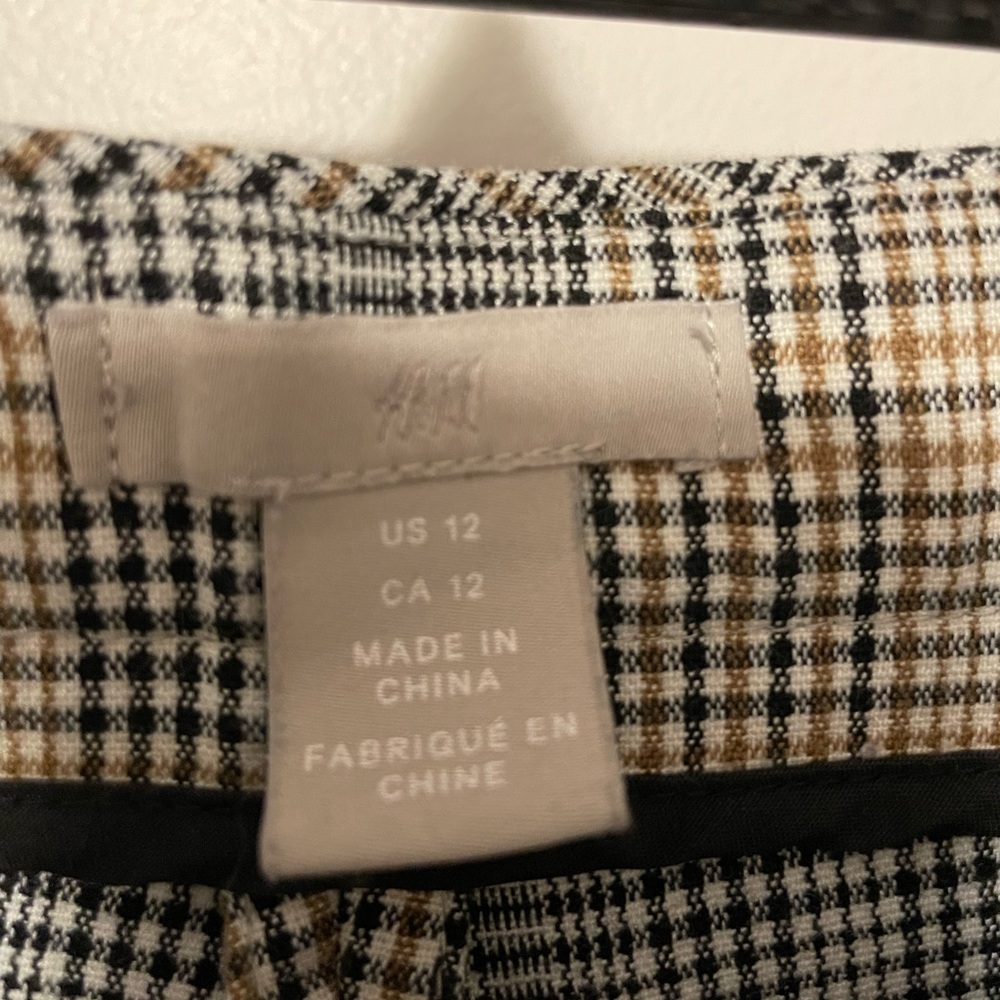 H&M Black/Tan Houndstooth Print Women’s Trousers - Picture 8 of 9